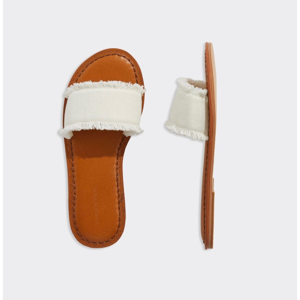 Vineyard Vines Frayed Marshmallow Slides